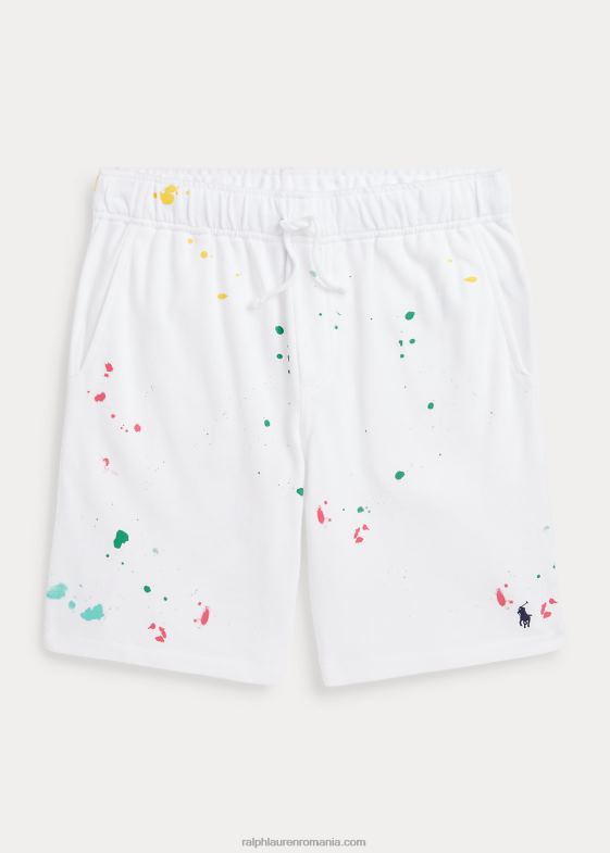 alb copii Ralph Lauren vopsea splatter-print spa terry scurt 046886004