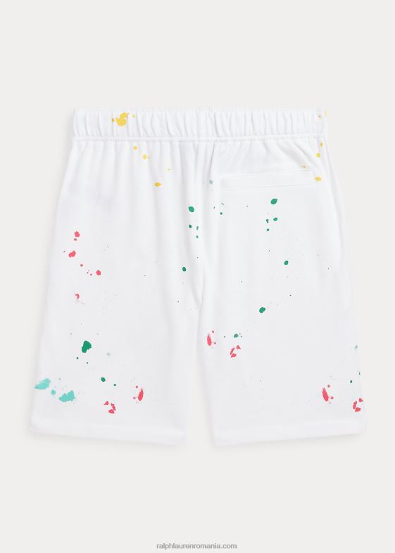 alb copii Ralph Lauren vopsea splatter-print spa terry scurt 046886004