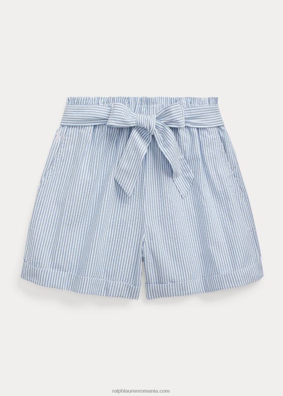 albastru alb copii Ralph Lauren geantă scurtă din bumbac seersucker cu curea 046887139