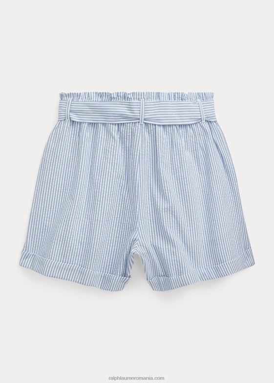 albastru alb copii Ralph Lauren geantă scurtă din bumbac seersucker cu curea 046887139