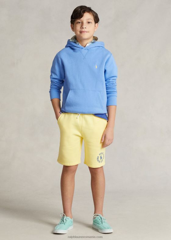 galben bristol copii Ralph Lauren short fleece cu logo mare ponei 046885651