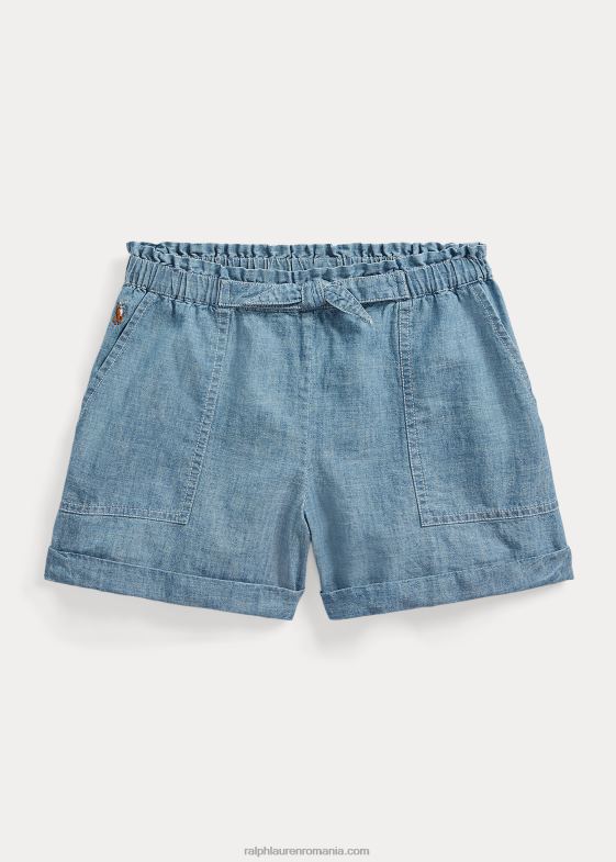 indigo copii Ralph Lauren scurt de tabără din bumbac cambray 046887105