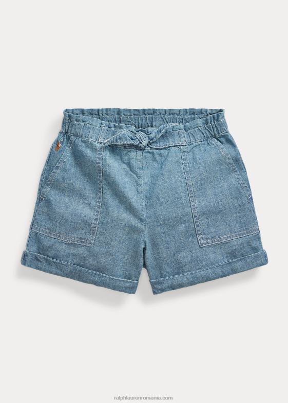 indigo copii Ralph Lauren scurt de tabără din bumbac cambray 046889938