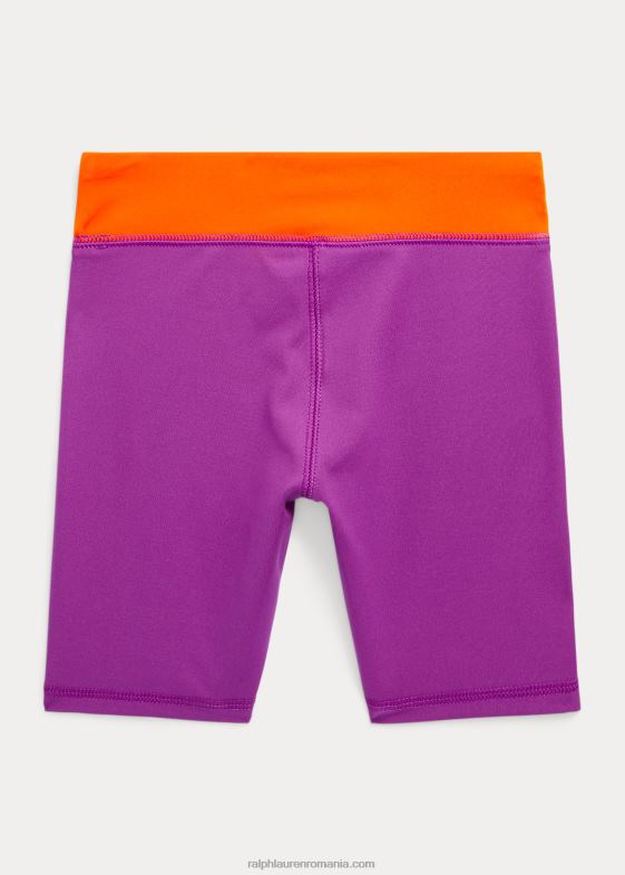 zori violet copii Ralph Lauren logo stretch interlock scurt pentru bicicletă 046889953