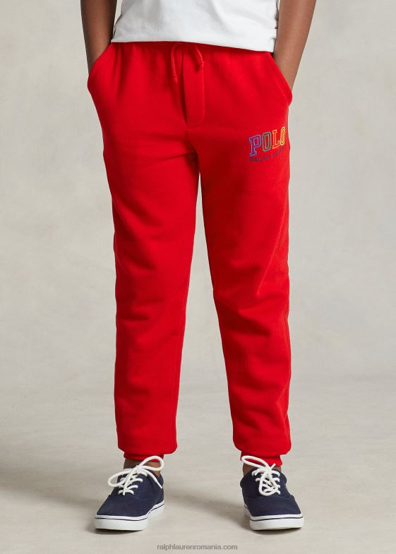 200 rl roșu copii Ralph Lauren pantaloni de jogger cu fleece cu logo 046886564