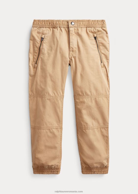 cămilă copii Ralph Lauren pantalon jogger din poplin de bumbac 046885921