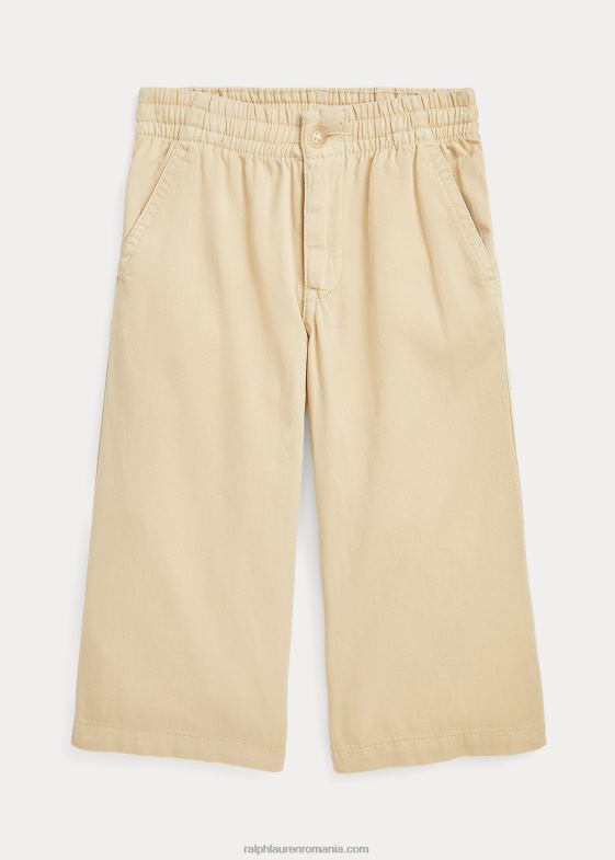 crema de seu copii Ralph Lauren pantaloni largi din twill de bumbac 046887383