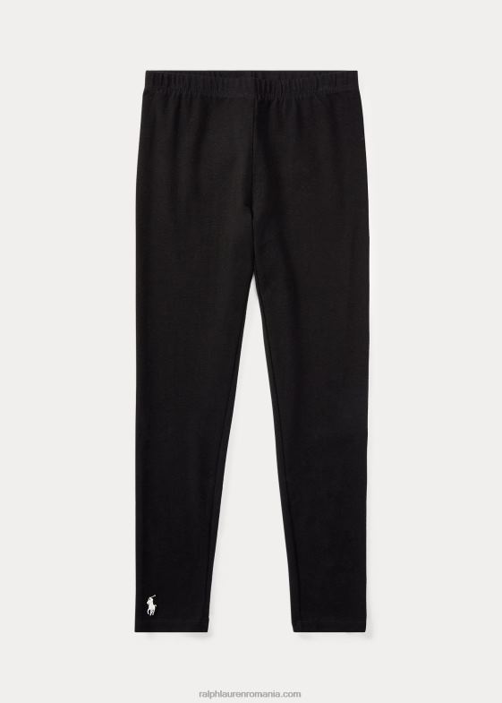 negru copii Ralph Lauren jambiere din jerseu de bumbac elastic 046887038
