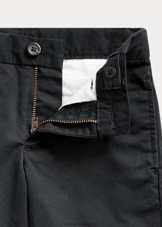 negru copii Ralph Lauren pantaloni din twill flex abraziune cu potrivire dreaptă 046885763
