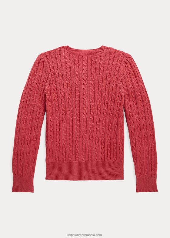 Ardei iute copii Ralph Lauren cardigan din bumbac cu mini cablu 046886940