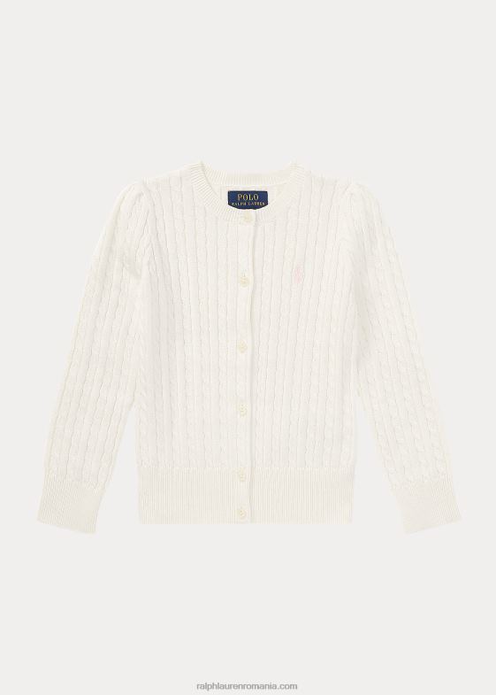 alb cald copii Ralph Lauren cardigan din bumbac cu mini cablu 046886938