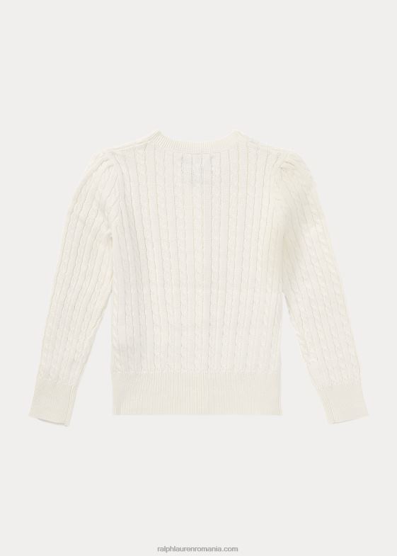 alb cald copii Ralph Lauren cardigan din bumbac cu mini cablu 046886938