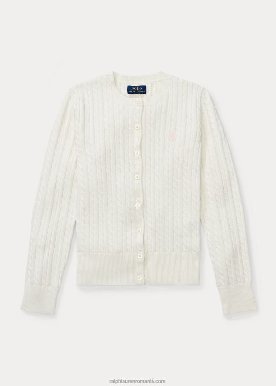 alb cald copii Ralph Lauren cardigan din bumbac cu mini cablu 046887243