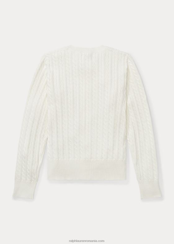 alb cald copii Ralph Lauren cardigan din bumbac cu mini cablu 046887243