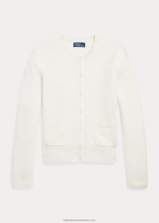 alb cald copii Ralph Lauren cardigan din cașmir cu buzunare 046887207