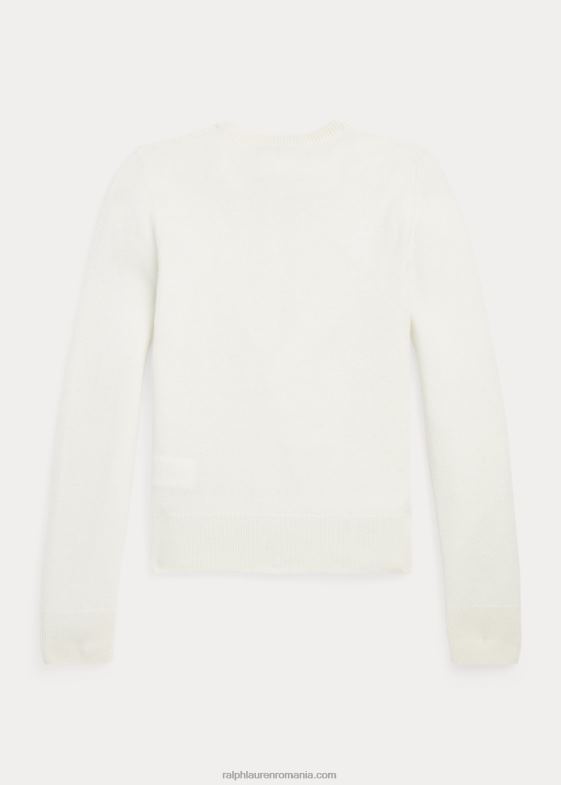 alb cald copii Ralph Lauren cardigan din cașmir cu buzunare 046887207
