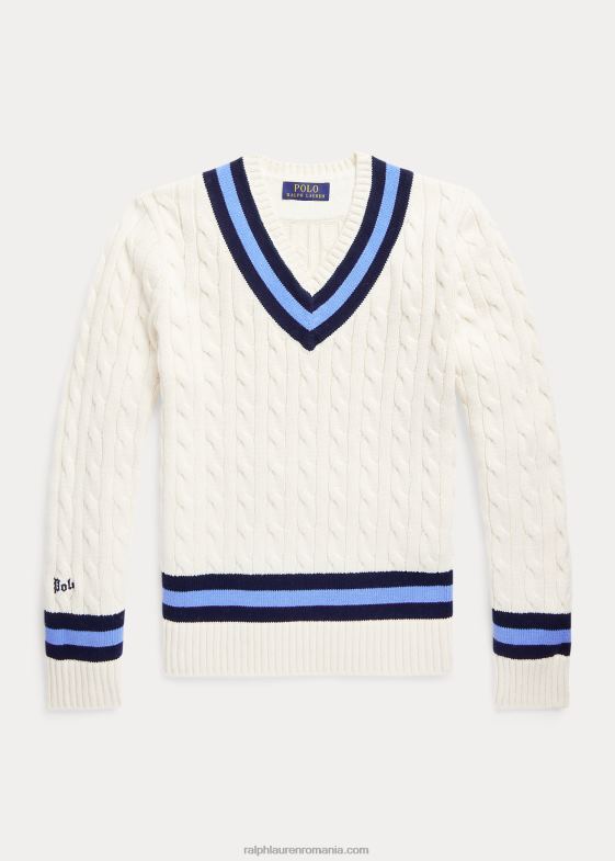 crem cu dungi bleumarin copii Ralph Lauren emblematicul pulover de cricket 046886166