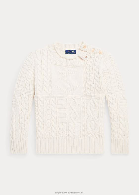 crema imobiliara copii Ralph Lauren pulover din bumbac cu tricot aran 046886539