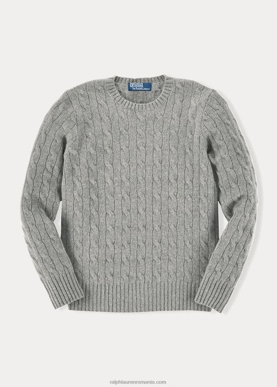 erica gri mediu copii Ralph Lauren iconicul pulover din cașmir tricot în cablu 046886216