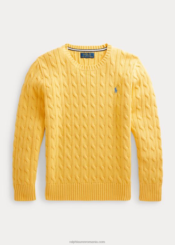 galben de porumb copii Ralph Lauren pulover din bumbac tricot cablu 046886550