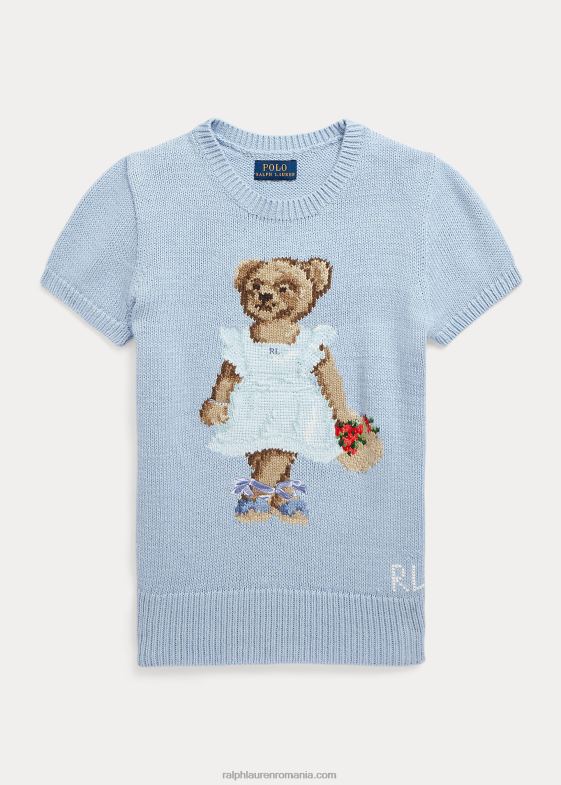 imobiliare albastru copii Ralph Lauren pulover cu mânecă scurtă din bumbac urs polo 046887055