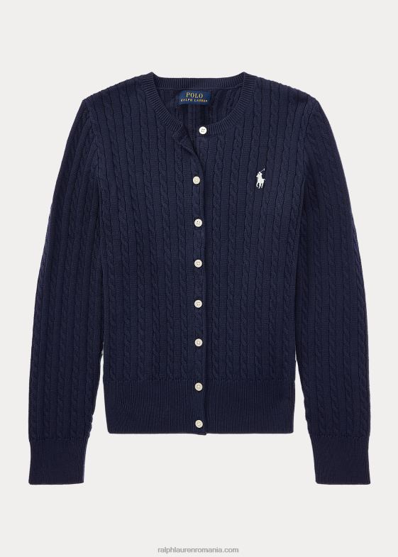 marina de vânători copii Ralph Lauren cardigan din bumbac cu mini cablu 046887241