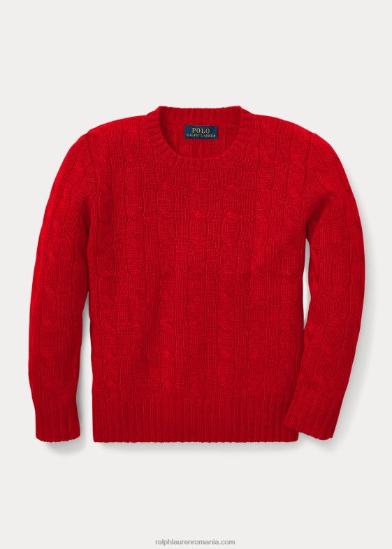 rl 2000 rosu copii Ralph Lauren iconicul pulover din cașmir tricot în cablu 046885720