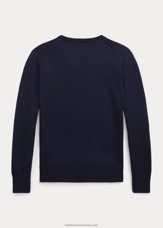 rl marinei copii Ralph Lauren pulover din bumbac cu decolteu în V 046886242