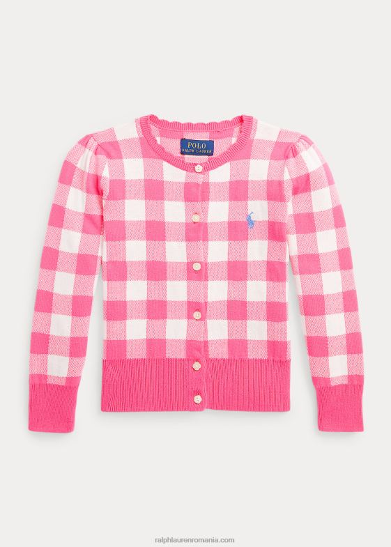 roz delicat copii Ralph Lauren cardigan din bumbac vichy 046889966
