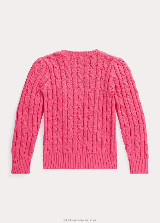 roz desert copii Ralph Lauren pulover din bumbac tricot cablu 046887389
