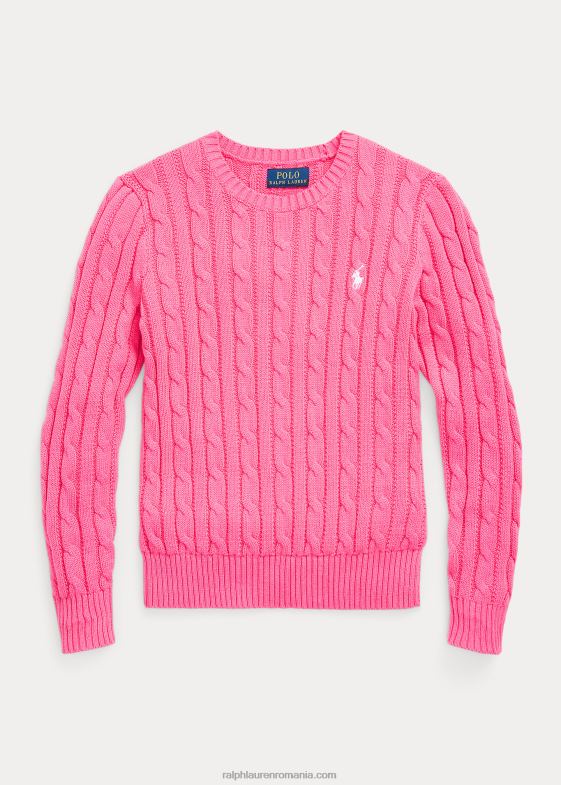 roz desert copii Ralph Lauren pulover din bumbac tricot cablu 046887543