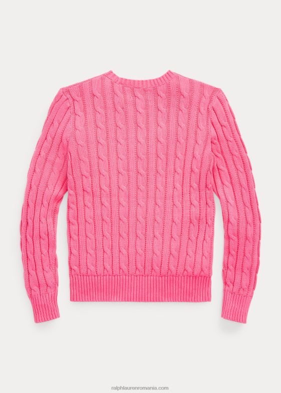 roz desert copii Ralph Lauren pulover din bumbac tricot cablu 046887543