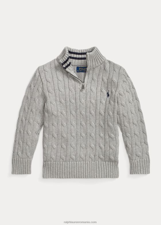 si peste erica copii Ralph Lauren pulover cu fermoar sfert din bumbac din tricot cablu 046886510