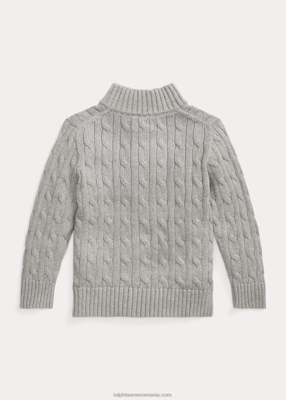 si peste erica copii Ralph Lauren pulover cu fermoar sfert din bumbac din tricot cablu 046886510