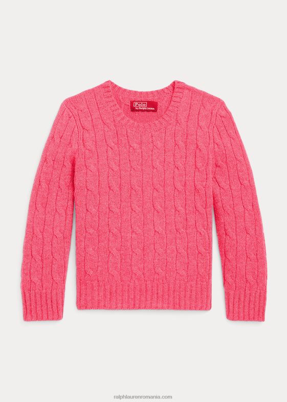 trandafir de terra copii Ralph Lauren iconicul pulover din cașmir tricot în cablu 046885722