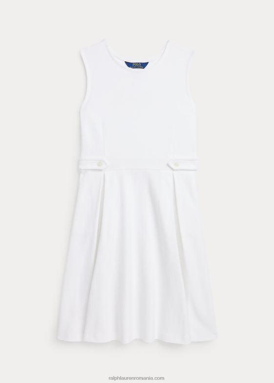 alb copii Ralph Lauren rochie plisată din plasă de bumbac 046887124