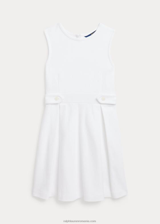 alb copii Ralph Lauren rochie plisată din plasă de bumbac 046889942