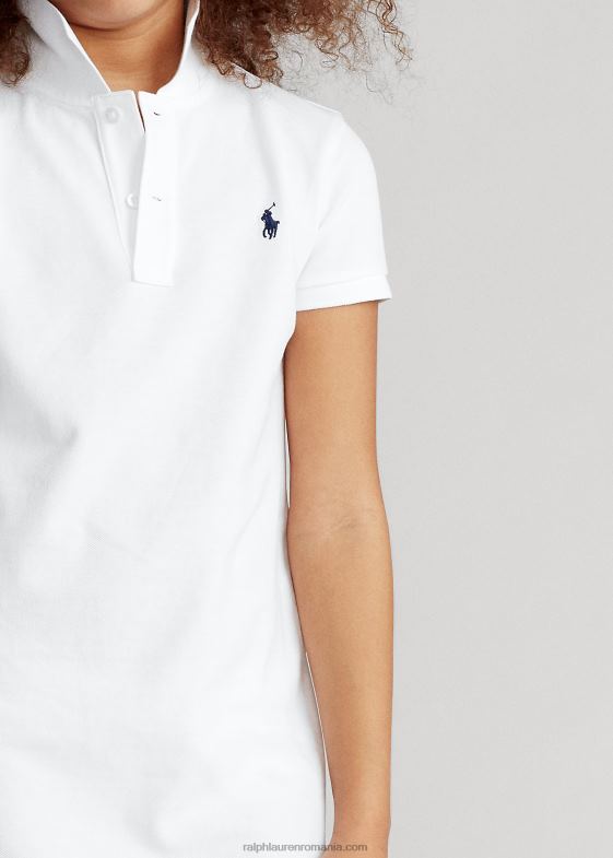 alb copii Ralph Lauren rochie polo din plasă de bumbac 046887021