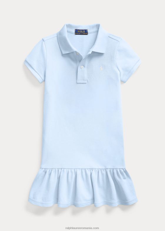 albastru de birou copii Ralph Lauren rochie polo din plasă de bumbac 046886778
