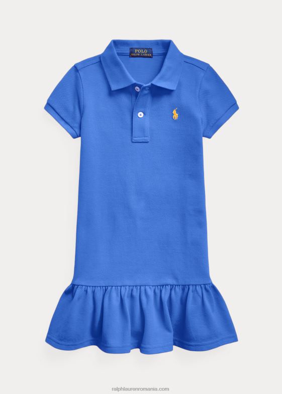 albastru iris nou copii Ralph Lauren rochie polo din plasă de bumbac 046886774