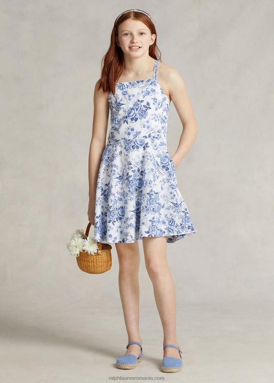 dauphine floral copii Ralph Lauren rochie florală din in-bumbac 046886721