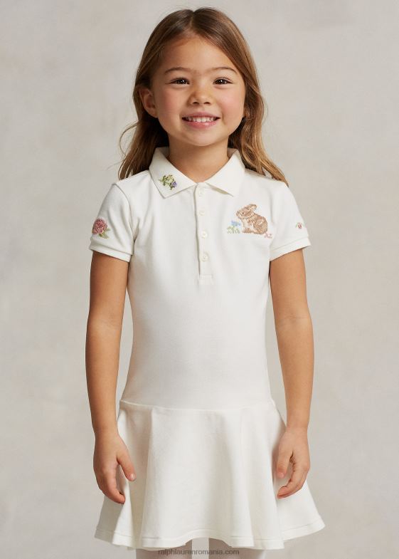 deckwash alb copii Ralph Lauren rochie polo din plasă elastică bunny 046886729