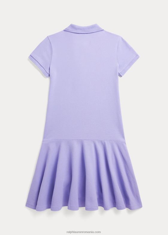 lavanda cerului copii Ralph Lauren rochie polo din plasă de bumbac elastic 046887036