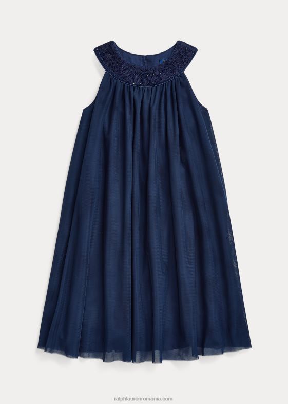 marina rafinată copii Ralph Lauren rochie din tul smocat manual 046887023