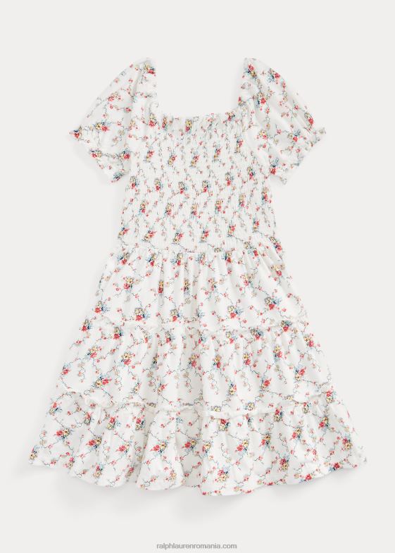 martha floral copii Ralph Lauren rochie din jerseu de bumbac cu fumuri florale 046889965