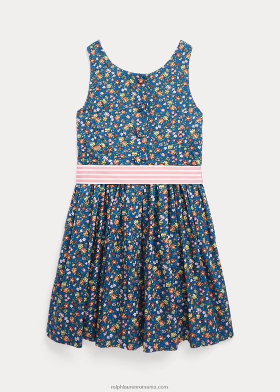 mimi floral copii Ralph Lauren rochie din poplin din bumbac floral 046887377