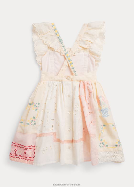 multi alb copii Ralph Lauren rochie patchwork din amestec de bumbac 046886849