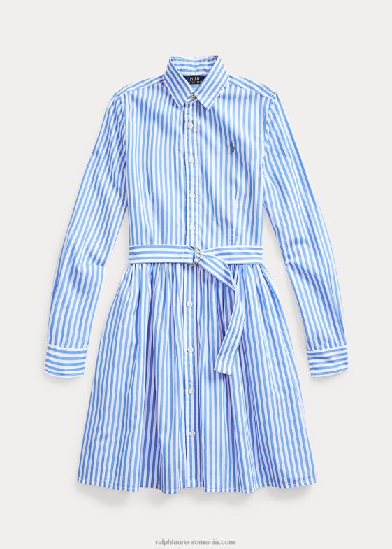 multi albastru copii Ralph Lauren rochie cămașă din bumbac în dungi 0468810006