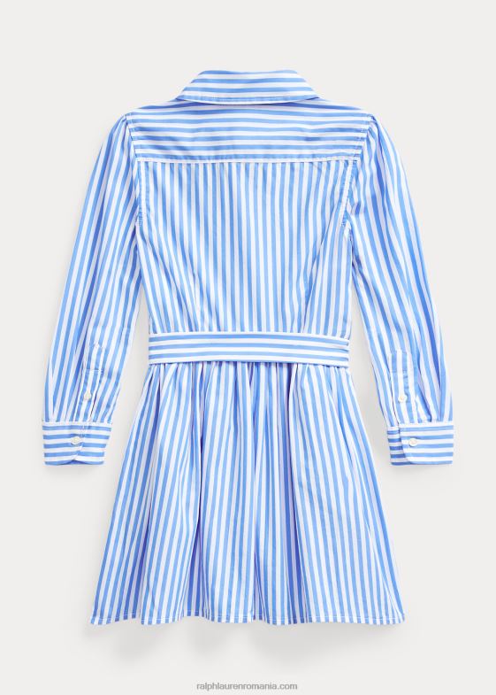 multi albastru copii Ralph Lauren rochie cămașă din bumbac în dungi 046887480