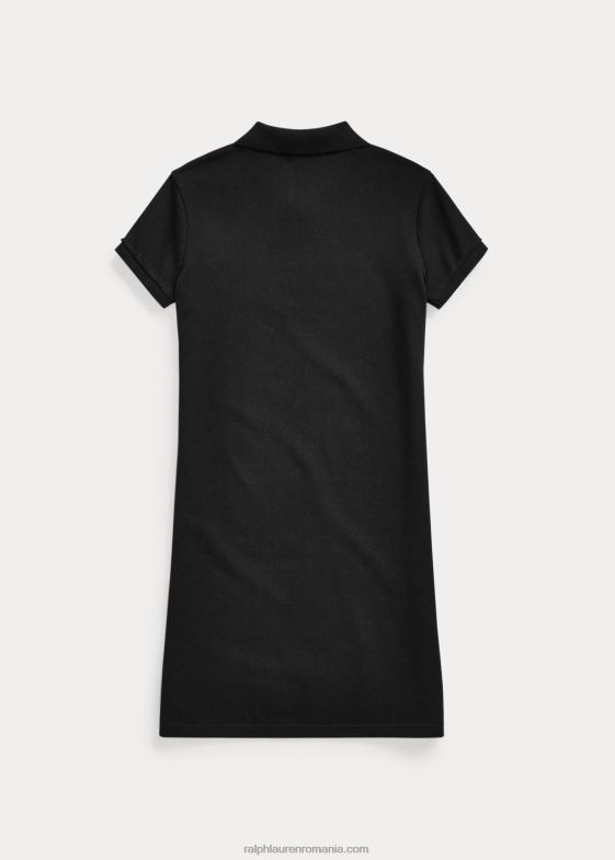 negru copii Ralph Lauren rochie polo din plasă de bumbac 046887013